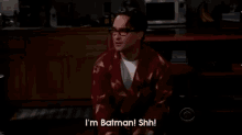 Big Bang Theory Batman GIF - Batman Quiet Shh GIFs