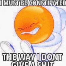 a cartoon smiley face is sitting on top of a toilet bowl .