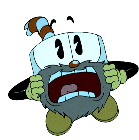 Screaming Cuphead Sticker - Screaming Cuphead The Cuphead Show Stickers