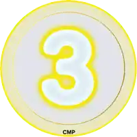 a yellow circle with the number 3 in it
