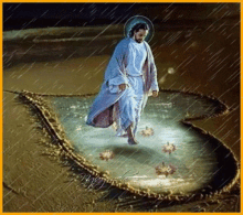 jesus water walking on water heart rain
