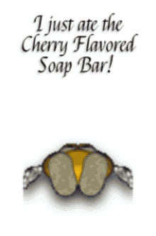 Cherry Flavored Soap Bar I Just Ate The Cherry Flavored Soap Bar GIF - Cherry Flavored Soap Bar I Just Ate The Cherry Flavored Soap Bar Eating Soap GIFs