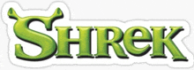 shrek logo on a white background