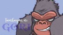 a cartoon gorilla is smiling with the words tambayan ni gorilla behind him