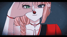 a drawing of a girl with a red nose and the word emma on the bottom left