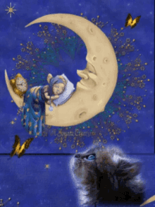 Good Night Moon GIF - Good Night Moon Kitten GIFs