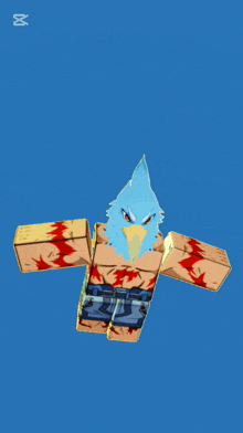 a blue background with a bird and the word sunraku
