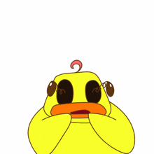 a cartoon duck with a surprised look on his face and the word omg above him