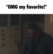a person cooking on a stove with the words " omg my favorite "