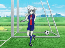 a soccer player with the number 96 on their jersey
