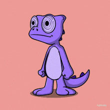 a cartoon of a lizard holding a cup of coffee with runway written on the bottom right