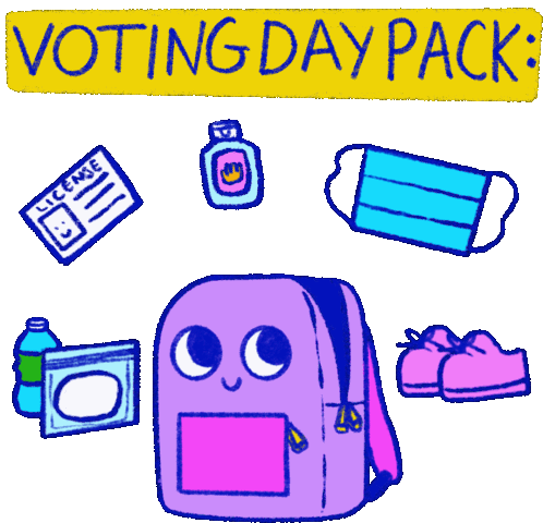 Voting Day Packing List Id Sticker - Voting Day Packing List Id Hand Sanitizer Stickers