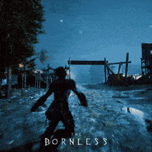 a video game called the bornless shows a monster in the snow