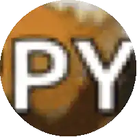 a close up of the word py on a brown background