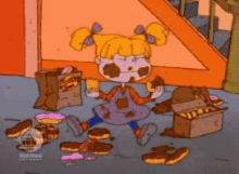 Angelica Eats The Donuts GIF - Rugrats Donut GIFs