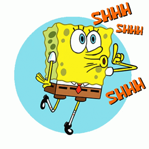 Spongebob Shh Sticker - Spongebob Shh Pointing Up - Discover & Share GIFs