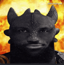 a man with a beard and horns has the name bronshyne on the bottom