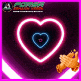 a forsa semakin keren poster with a neon heart in the center