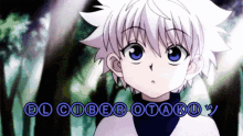 a picture of a boy with the words el ciber otaku written below it
