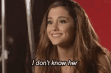 I Dont Know Her Ariana Grande GIF - I Dont Know Her Ariana Grande Interview GIFs