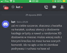 a screenshot of a discord conversation between ket and someone else