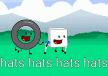 a picture of a tire and a square with the words hats hats hats
