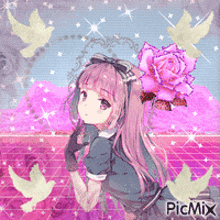 Lady In Gray And Pink Color Palette Manga GIF - Lady In Gray And Pink Color Palette Manga Anime GIFs