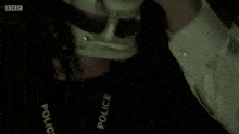 a close up of a person 's sleeve with bbc written on the bottom
