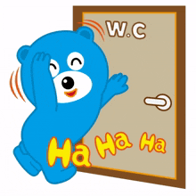blue bear wc haha funny