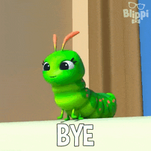 Bye Catie Caterpillar GIF - Bye Catie Caterpillar Blippi Wonders - Educational Cartoons For Kids GIFs