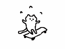 Cat Doodle GIF - Cat Doodle Skateboard GIFs