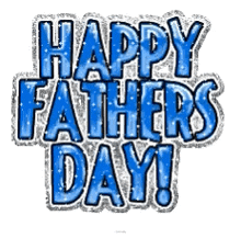 a happy father 's day sign with blue and silver letters