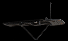 a black ironing board with arrows pointing up and down