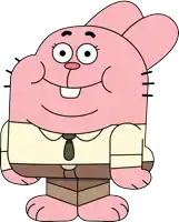 a cartoon character is wearing a shirt and tie and smiling