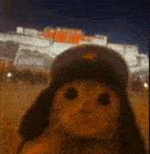 a close up of a cat wearing a hat that says ' soviet ' on it