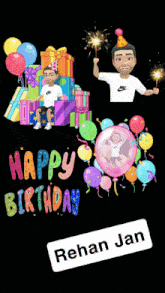 a birthday greeting card for rehan jan