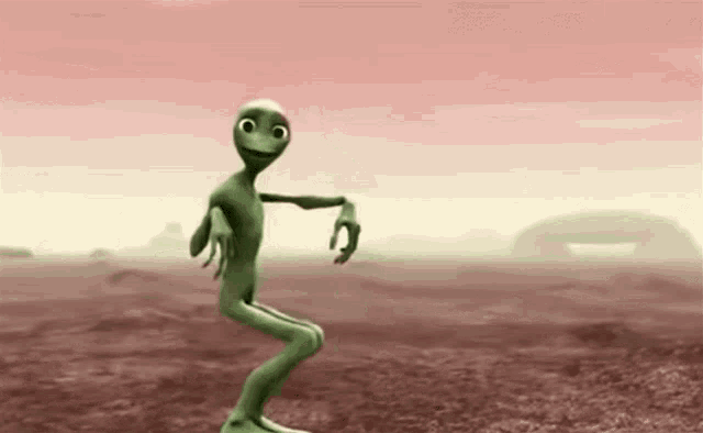 green alien dancing