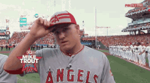 Mike Trout Hat GIF - Mike Trout Hat Angels GIFs