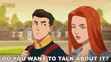 Do You Want To Talk About It Mark Grayson GIF - Do You Want To Talk About It Mark Grayson Samantha Eve Wilkins GIFs