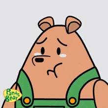 a cartoon of a bear with tears coming out of his eyes and the words [ sobbing ] above him