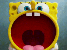 a spongebob squarepants cartoon character with his mouth open