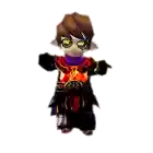 a cartoon character with sunglasses and a purple cape