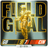 a cartoon drawing of a football player with the words field goal above him
