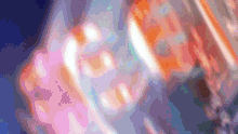 a blurred image of a person 's face with a sign that says ' a ' on it