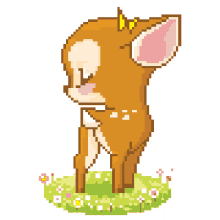 twerk shake butt pixel art deer cute