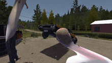 a video game scene with a car that has a license plate that says gx-490