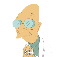 Oh Professor Hubert J Farnsworth Sticker - Oh Professor Hubert J Farnsworth Futurama Stickers