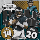 a football player with jac 14 and phi 20 on a poster