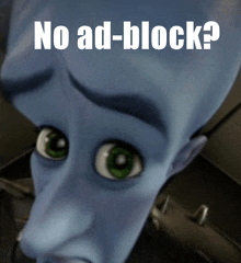 a picture of a cartoon character with the words no ad-block on it
