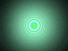 a green and blue circle on a green background